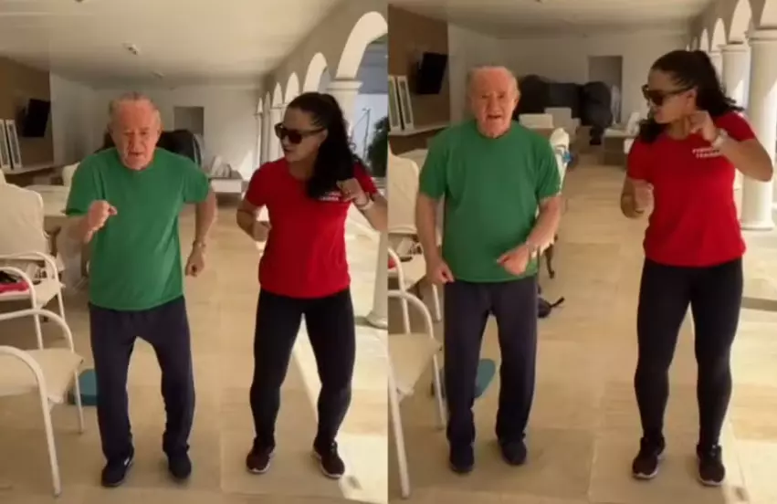 Renato Aragão surge dançando e fazendo exercícios após rumores de que ele estaria em asilo