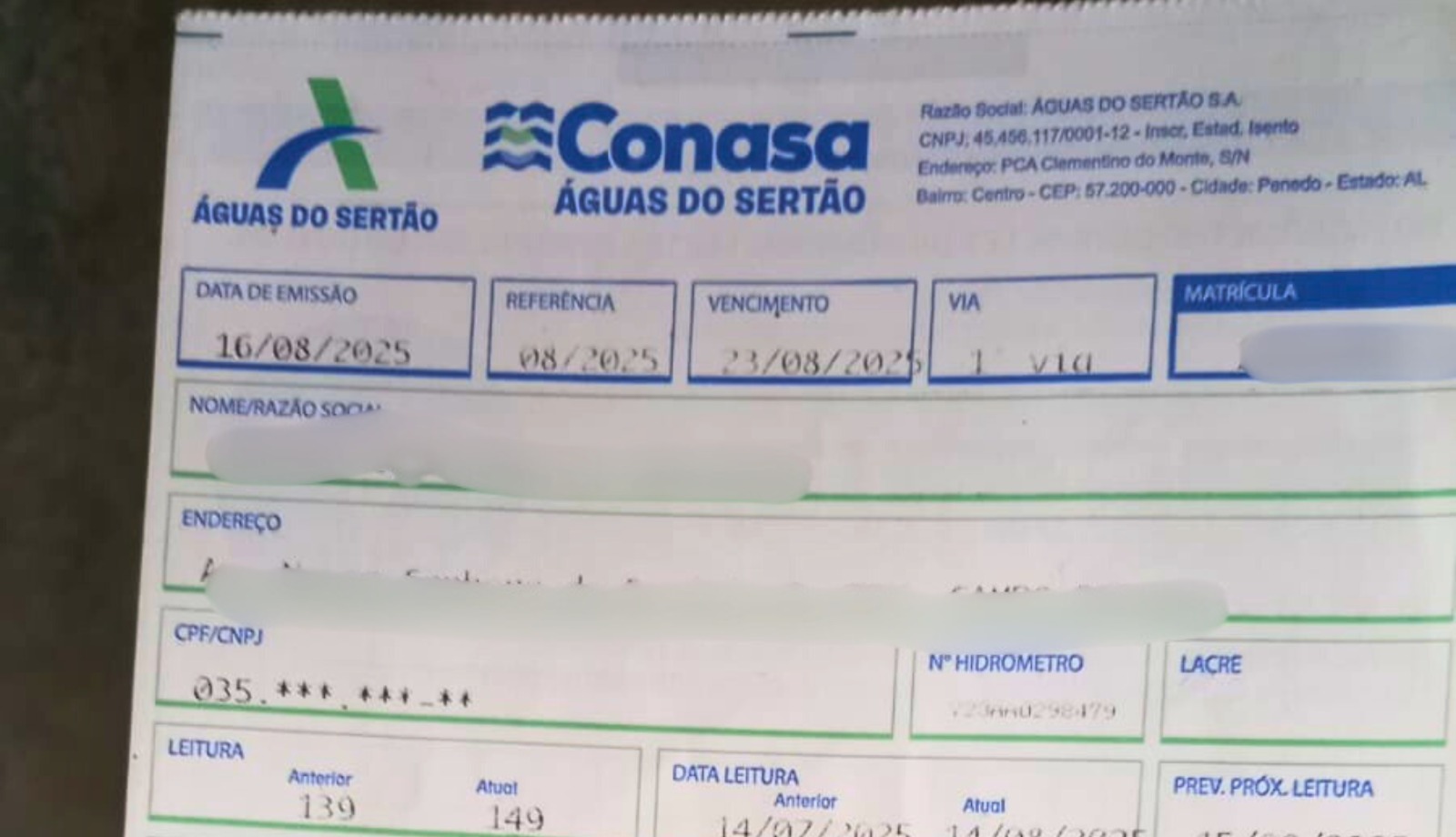 Defensoria ingressa com ação civil contra Águas do Sertão exigindo transparência