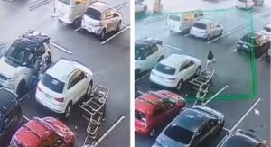 Mulher sequestrada em estacionamento de supermercado foi jogada do carro em movimento