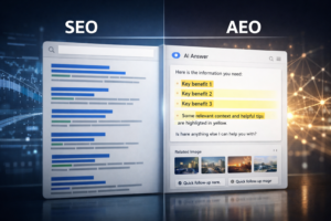 Representação visual de inteligência artificial avaliando fontes digitais com destaque para credibilidade