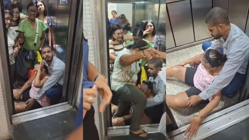 Elevador despenca nove andares em prédio comercial; acidente deixa grávida e idosa feridas