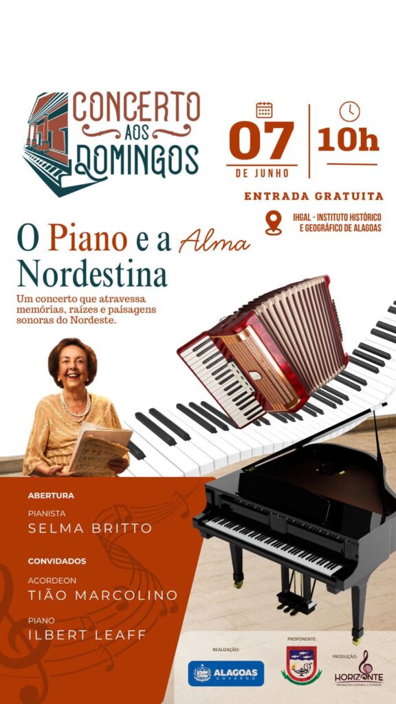 Concerto aos Domingos realiza nova edição com encontro entre piano e acordeon