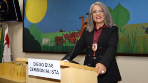 Elisângela Dias durante Ato Solene de 25 anos da Jethro International na Câmara Municipal de São Paulo.